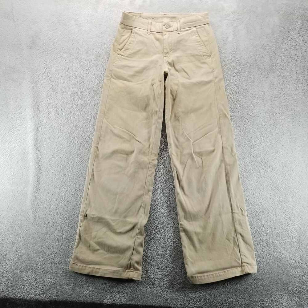 American Eagle Pants‎ Womens 00 Tan Skate Trousers Baggy Low Rise Stretch Twill